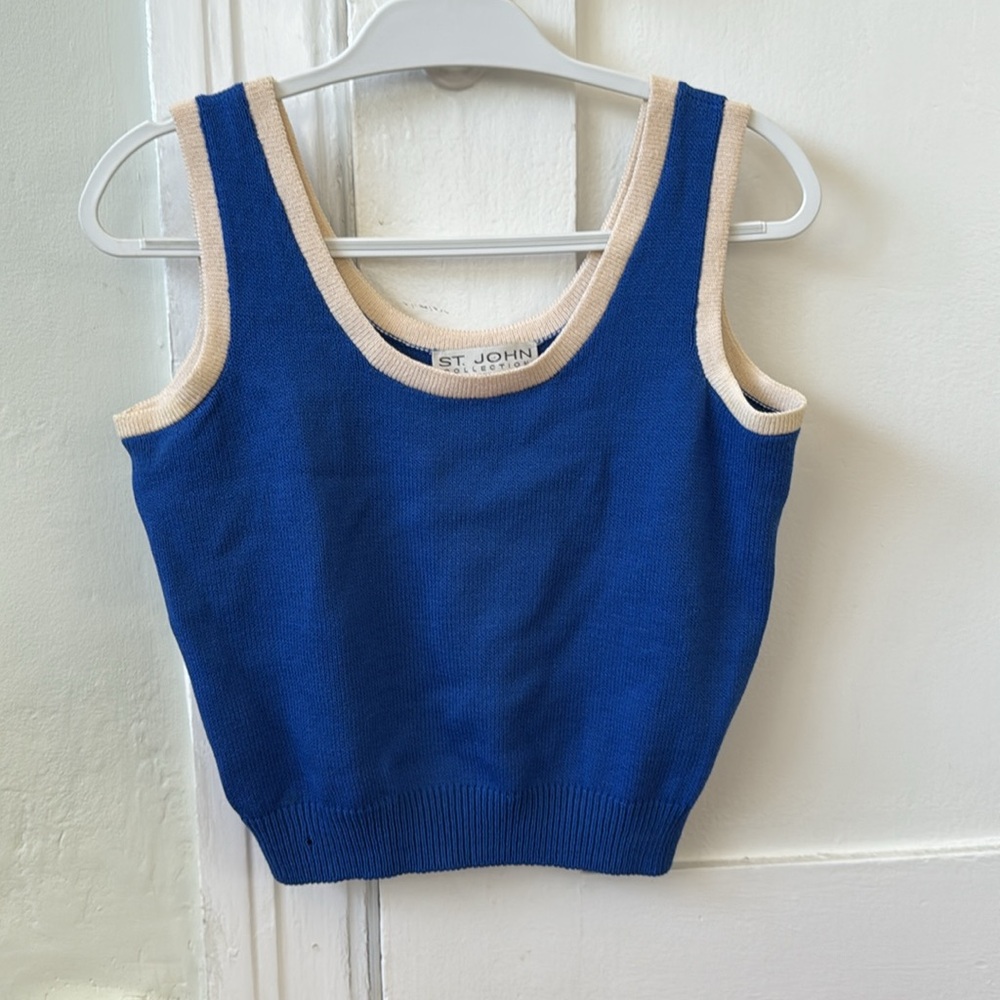 Vintage St. John Collection Blue Sleeveless Top 💙⚓️